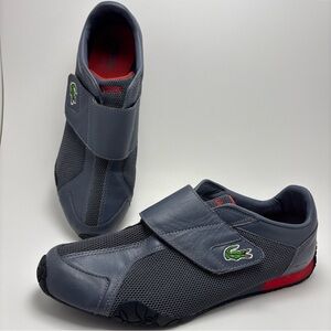 Lacoste Gray Strap Sneakers Red Accent US 9.5 EU 42.5